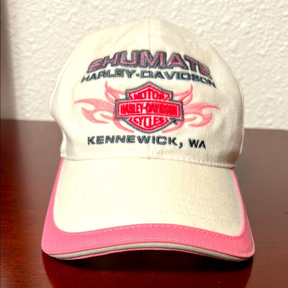 Harley-Davidson Hat Kennewick, Wa Womens Pink Motorcycle Bike Ride Cap